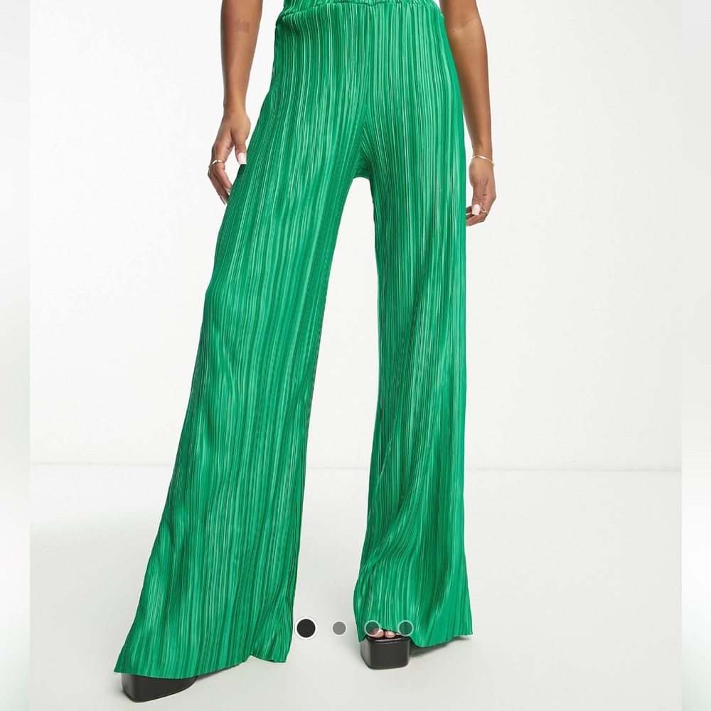 ASOS green plisse pants